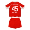 Camisa de Futebol Bayern Munich Aleksandar Pavlovic #45 Equipamento Principal Infantil 2025-26 Manga Curta (+ Calças curtas)